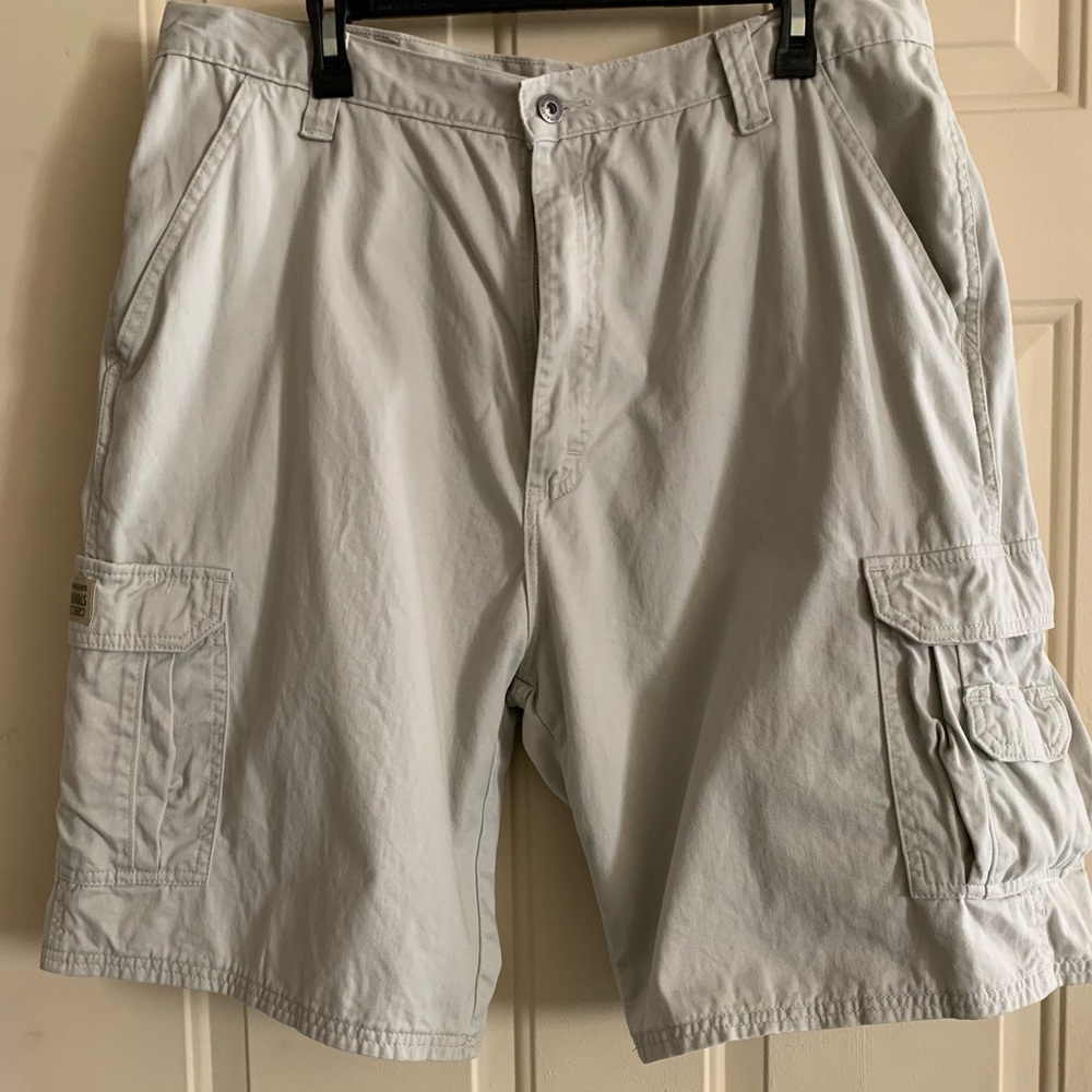 Wrangler Mens 38 Shorts Cargo Khaki Beige 6 Pocket